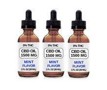 Load image into Gallery viewer, 3 Bottles (1500 MG CBD Each) CBD Oil Drops. (Mint Flavor)

