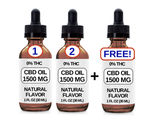 3 tincture bottles (30 ML and 1500 MG CBD each) Natural Flavor)