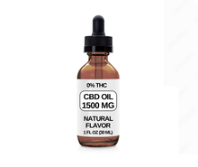 Load image into Gallery viewer, 1 Bottle (1500 MG CBD Each) CBD Oil Drops. (Natural Flavor)
