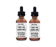 Load image into Gallery viewer, 2 Pack. 2 Bottles (1500 MG CBD Each) CBD Oil Drops. (Natural Flavor)
