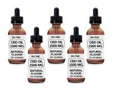 Load image into Gallery viewer, 5 Pack. 5 Bottles (1500 MG CBD Each) CBD Oil Drops. (Natural Flavor) (Copy)
