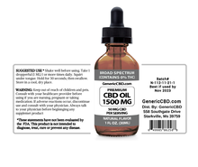 Load image into Gallery viewer, 1 Bottle (1500 MG CBD Each) CBD Oil Drops. (Natural Flavor)
