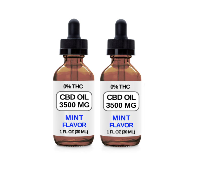 2 Pack. 2 Bottles (3500 MG CBD Each) CBD Oil Drops. (Mint Flavor)