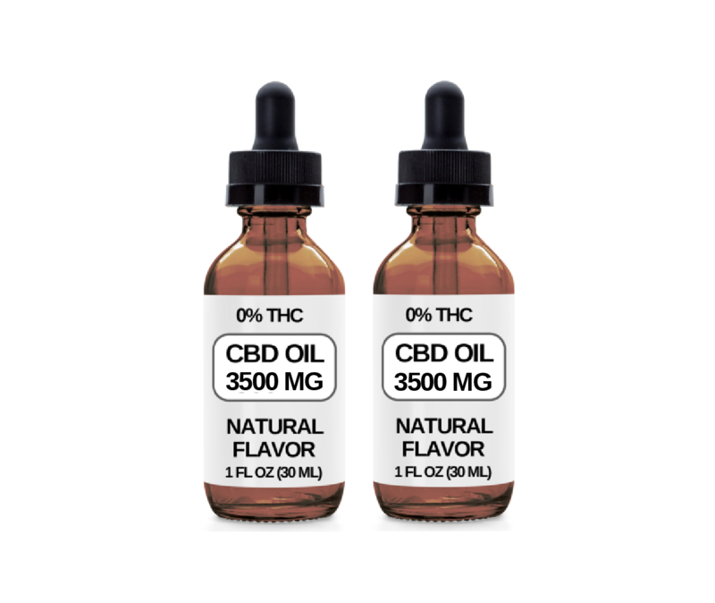 2 Pack 2 Bottles (3500 MG CBD Each) CBD Oil Drops. (Natural Flavor)