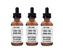 Load image into Gallery viewer, 3 Bottles (3500 MG CBD Each) CBD Oil Drops. (Natural Flavor)
