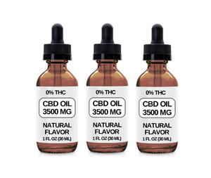 3 Bottles (3500 MG CBD Each) CBD Oil Drops. (Natural Flavor)