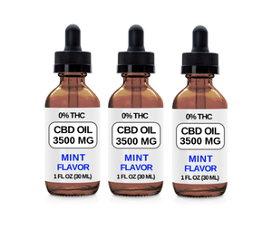 3 Bottles (3500 MG CBD Each) CBD Oil Drops. (Mint Flavor)
