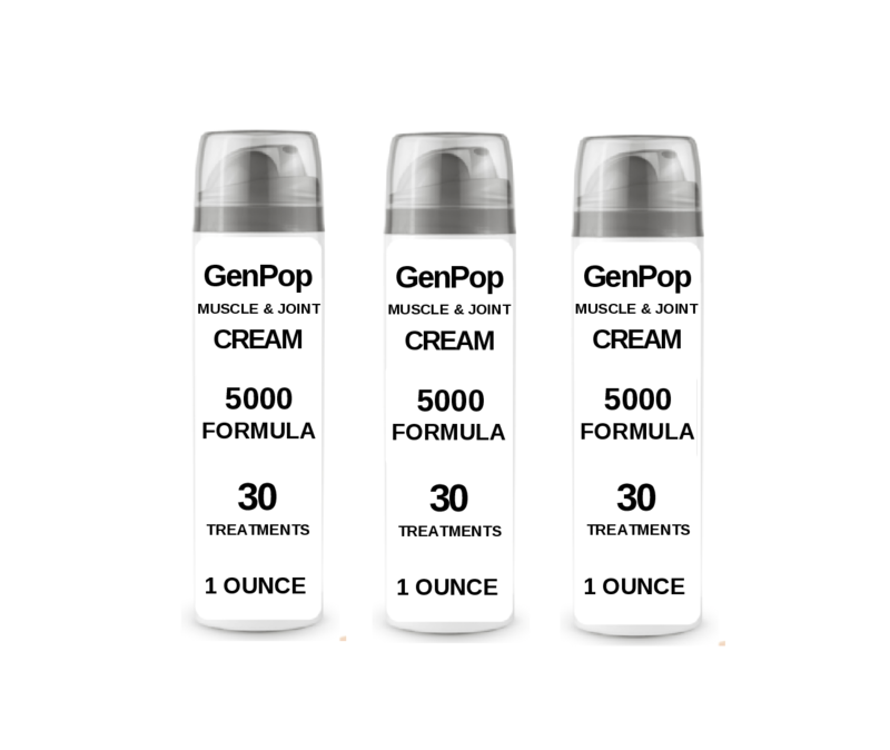 GenPop Cream 1 Ounce Bottle (30 Treatments).Our Strongest Formula. (3 Bottles)