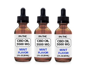 3 Bottles (5500 MG CBD Each) CBD Oil Drops. (Mint Flavor) Our Strongest CBD OIL.