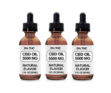 Load image into Gallery viewer, 3 Bottles 5500 MG CBD Each CBD Oil Drops. (Natural Flavor) The 5500 is Our Strongest CBD OIL
