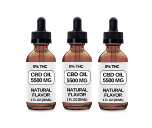 3 Bottles 5500 MG CBD Each CBD Oil Drops. (Natural Flavor) The 5500 is Our Strongest CBD OIL