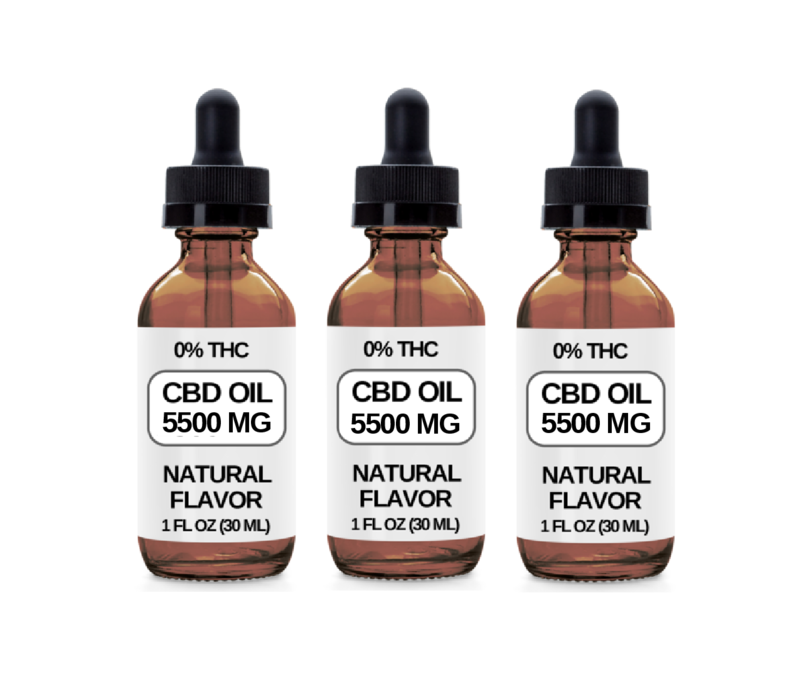 3 Bottles 5500 MG CBD Each CBD Oil Drops. (Natural Flavor) The 5500 is Our Strongest CBD OIL