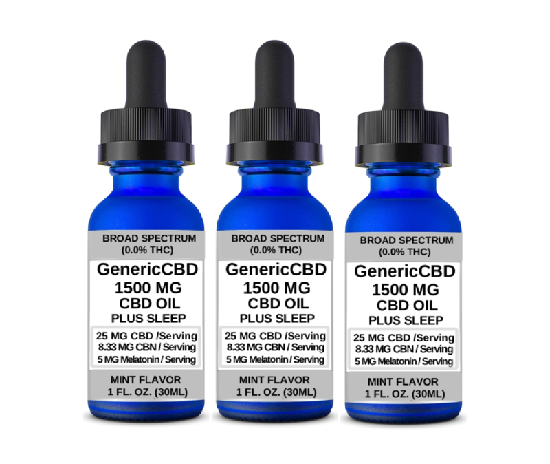 3 bottles 1500 MG of CBD oil with just a touch of SLEEP added. Mint Flavor